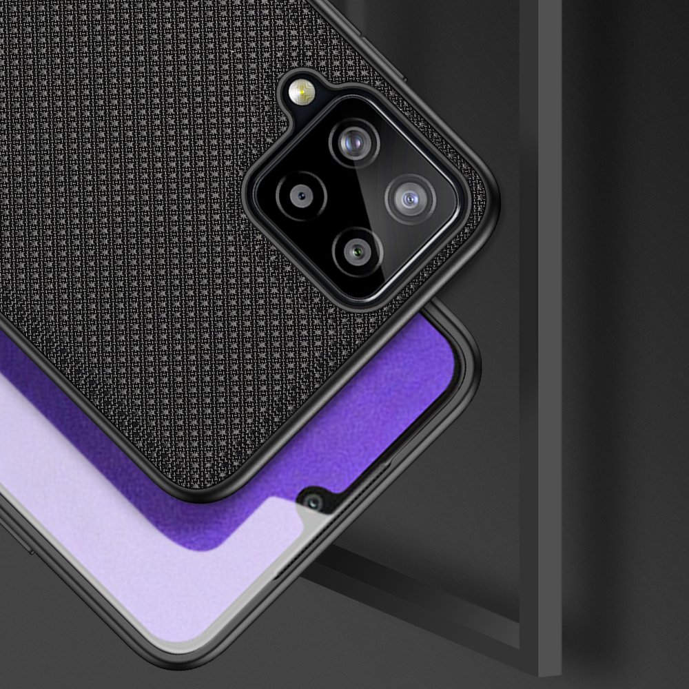 Dux Ducis Fino-etui dekket med nylonmateriale for Samsung Galaxy A22 4G svart