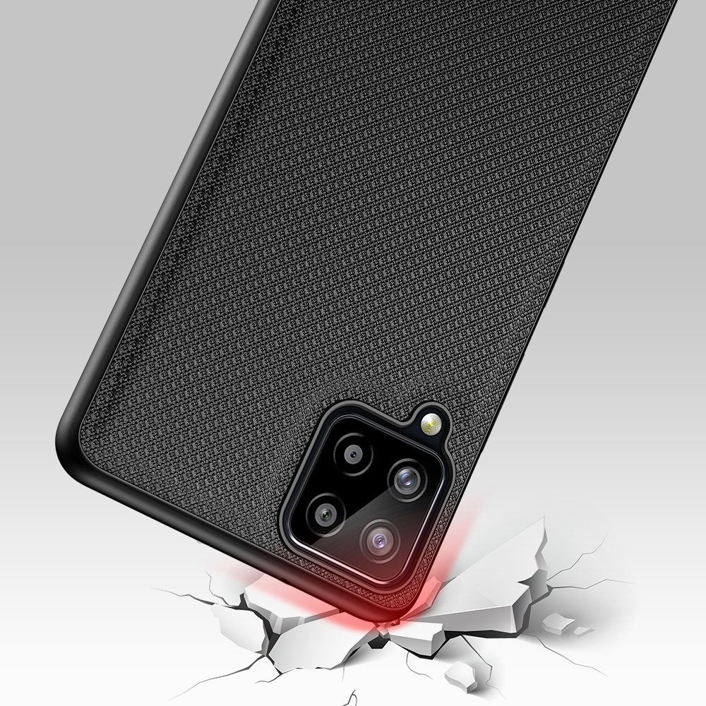 Dux Ducis Fino-etui dekket med nylonmateriale for Samsung Galaxy A22 4G svart