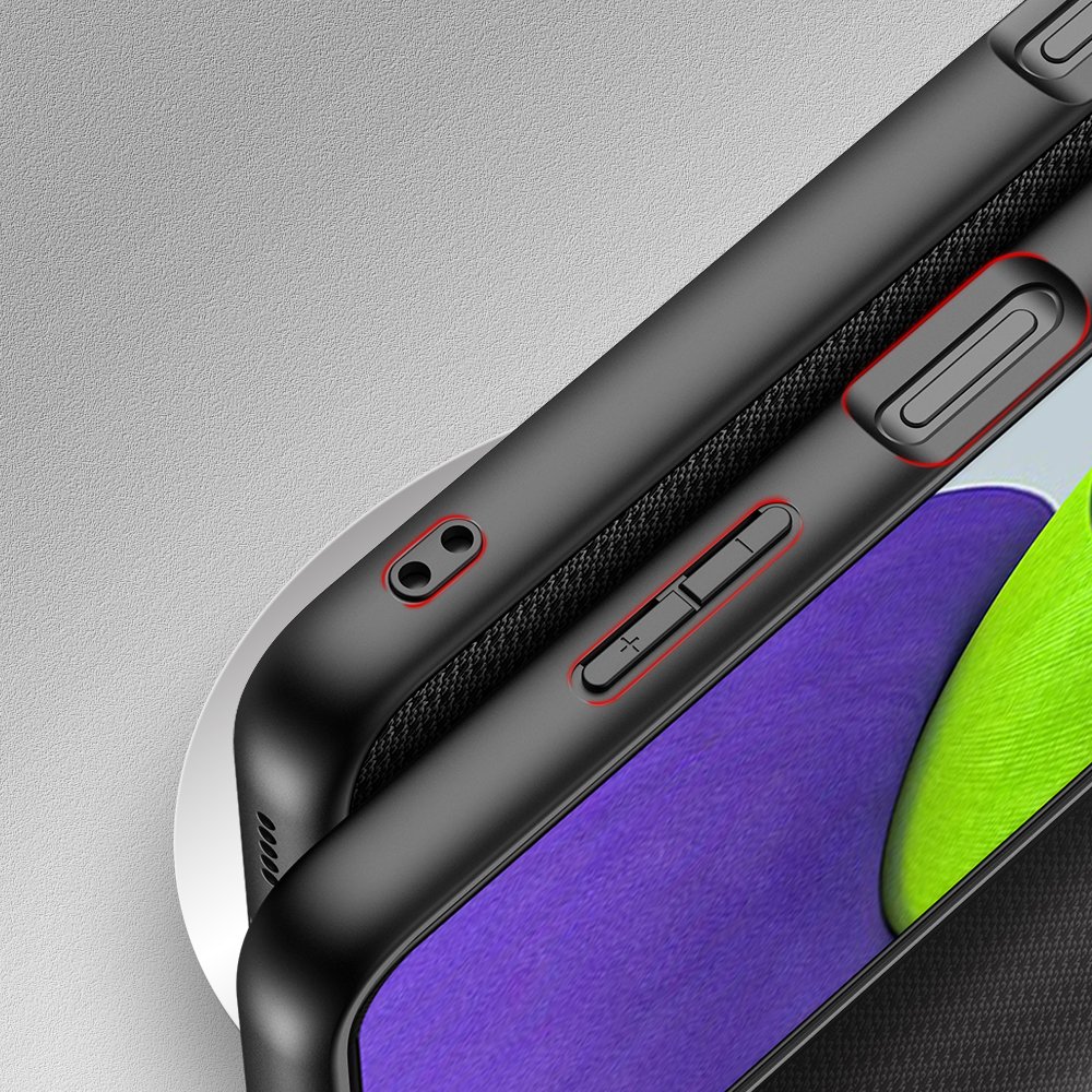 Dux Ducis Fino-etui dekket med nylonmateriale for Samsung Galaxy A22 4G svart