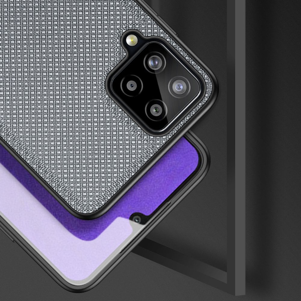 Dux Ducis Fino etui dekket med nylonmateriale for Samsung Galaxy A22 4G grå