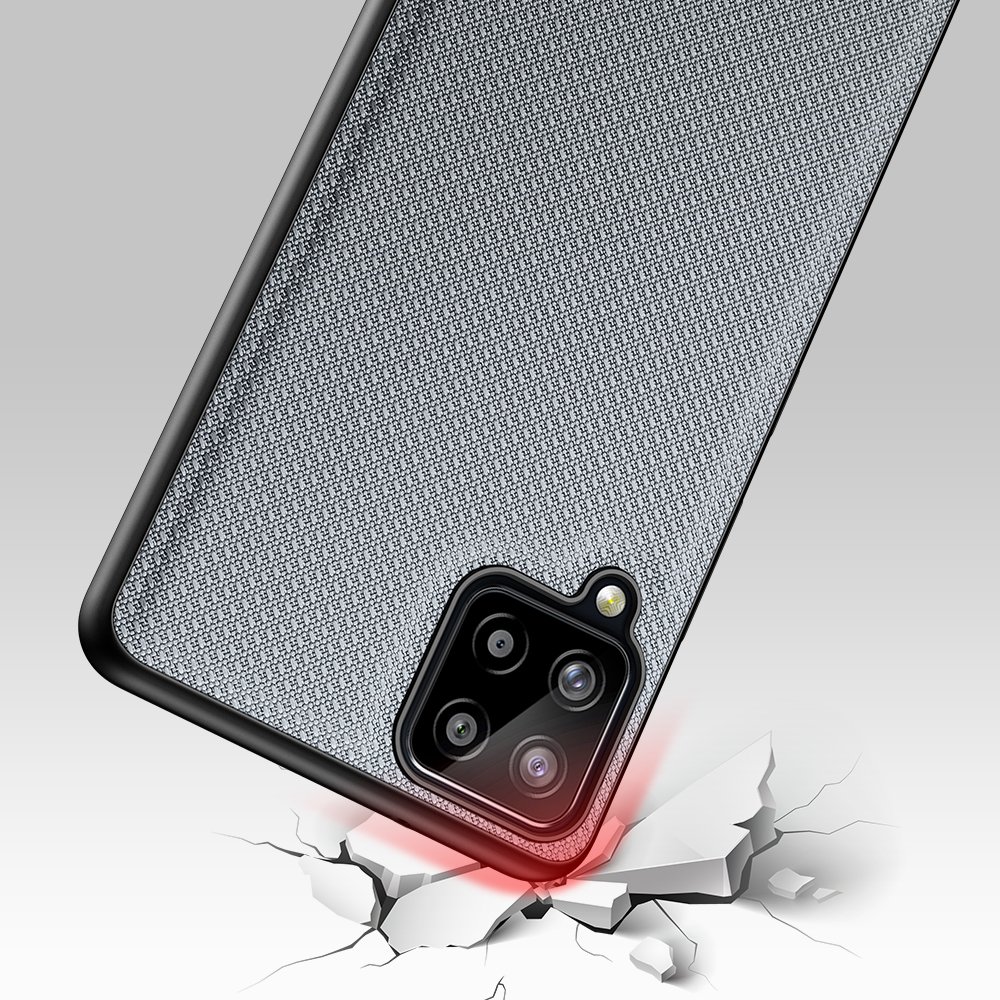 Dux Ducis Fino etui dekket med nylonmateriale for Samsung Galaxy A22 4G grå