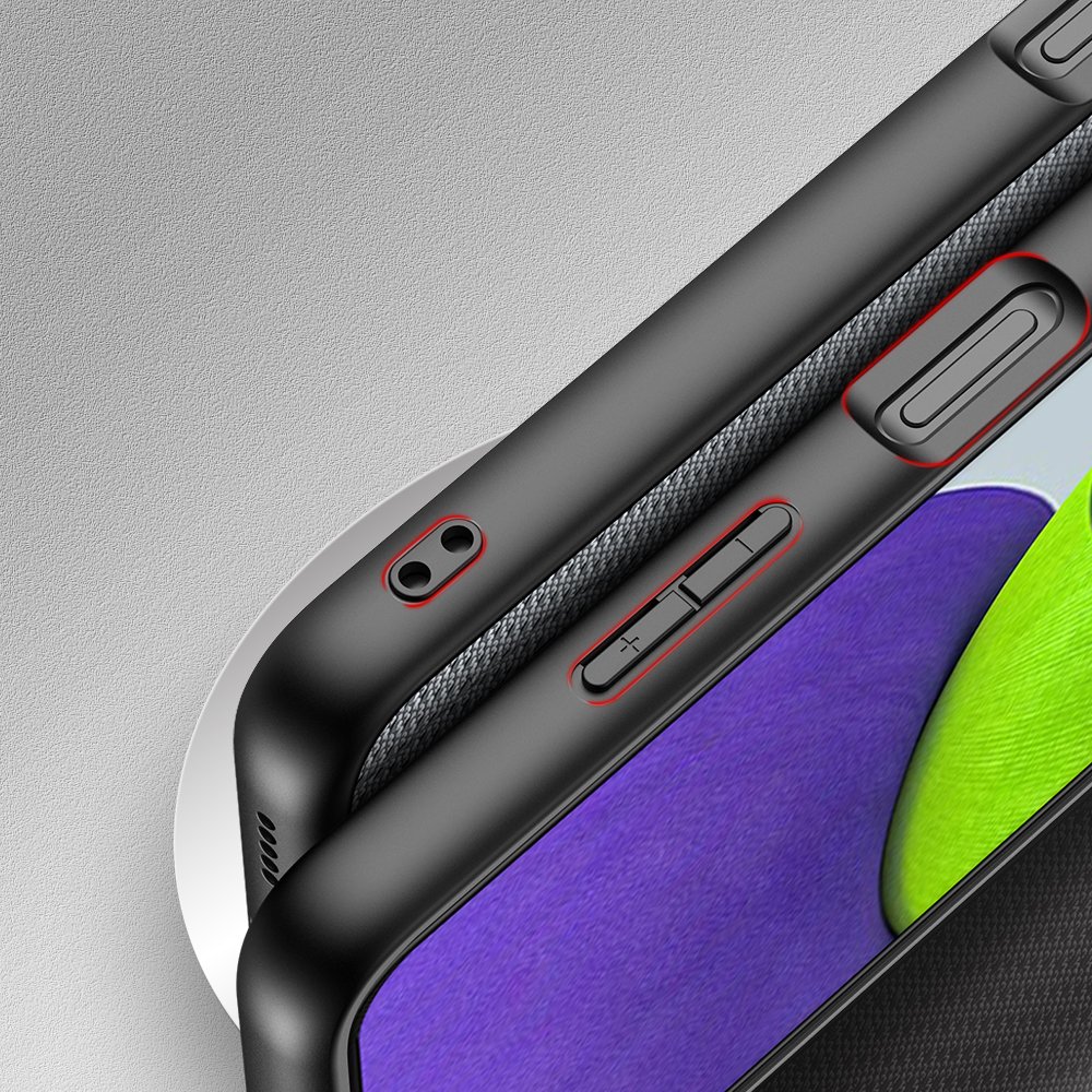 Dux Ducis Fino etui dekket med nylonmateriale for Samsung Galaxy A22 4G grå