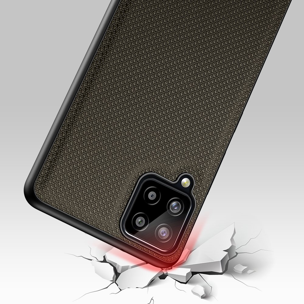 Dux Ducis Fino-etui dekket med nylonmateriale for Samsung Galaxy A22 4G grønn