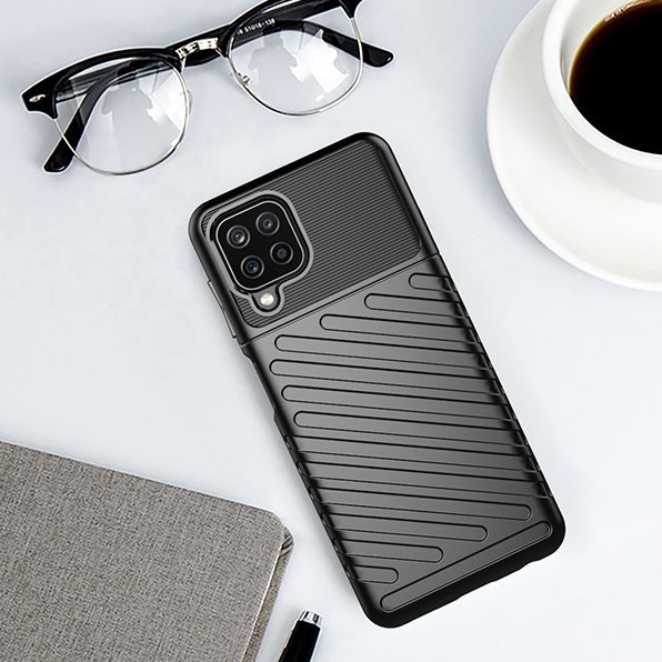 Thunder Case Fleksibelt, tøft og robust TPU-deksel for Samsung Galaxy A22 4G blå