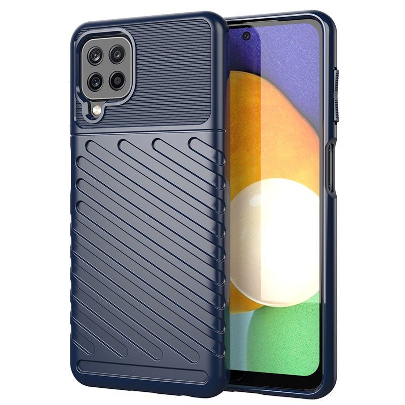 Thunder Case Fleksibelt, tøft og robust TPU-deksel for Samsung Galaxy A22 4G blå