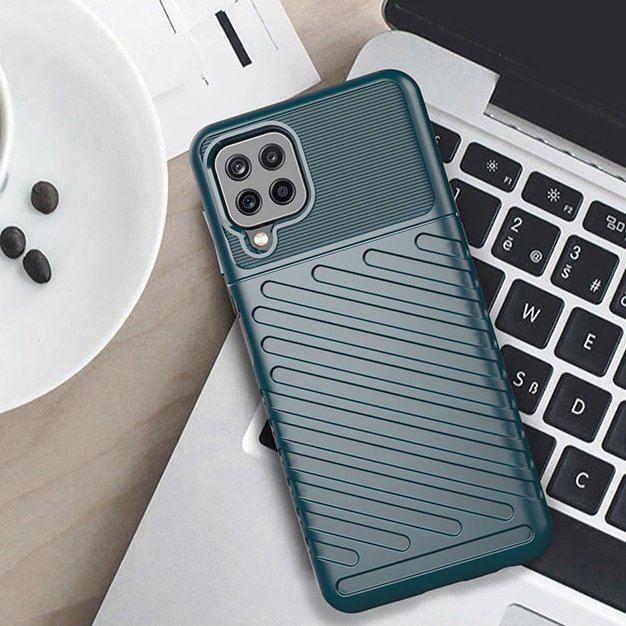 Thunder Case Fleksibelt, tøft og robust TPU-deksel for Samsung Galaxy A22 4G blå