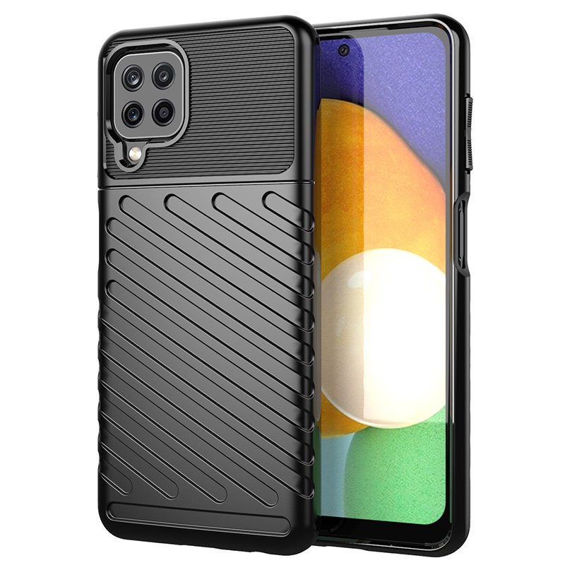 Thunder Case Fleksibelt, tøft og robust TPU-deksel for Samsung Galaxy A22 4G svart