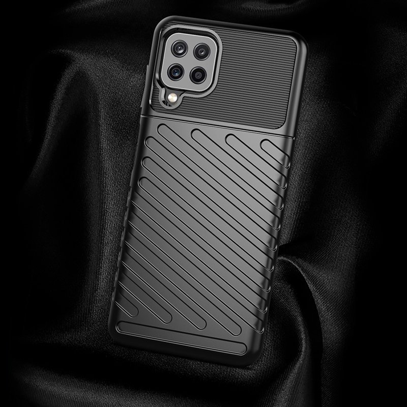 Thunder Case Fleksibelt, tøft og robust TPU-deksel for Samsung Galaxy A22 4G svart