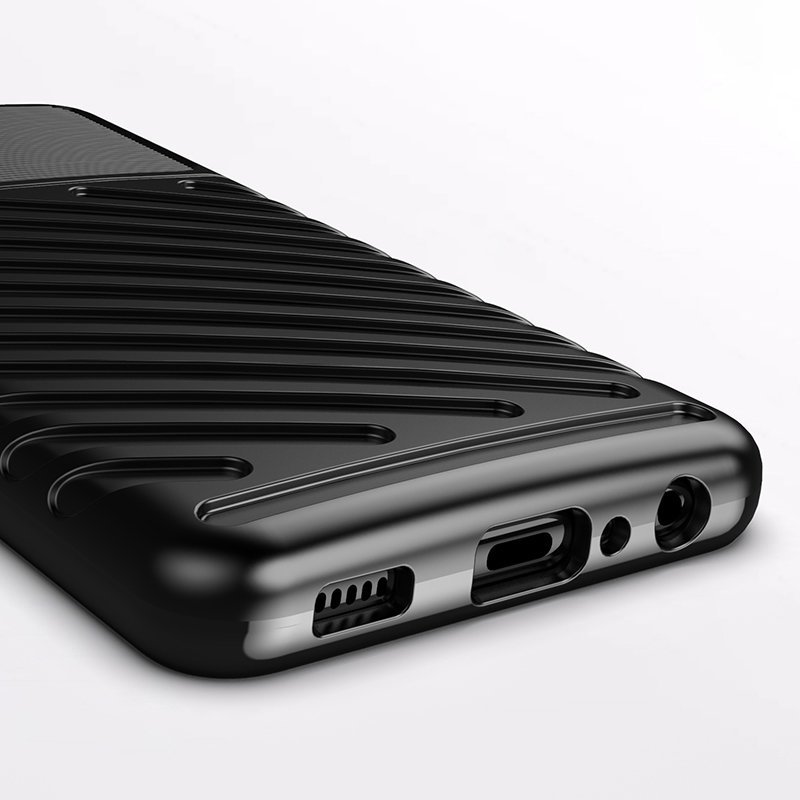 Thunder Case Fleksibelt, tøft og robust TPU-deksel for Samsung Galaxy A22 4G svart