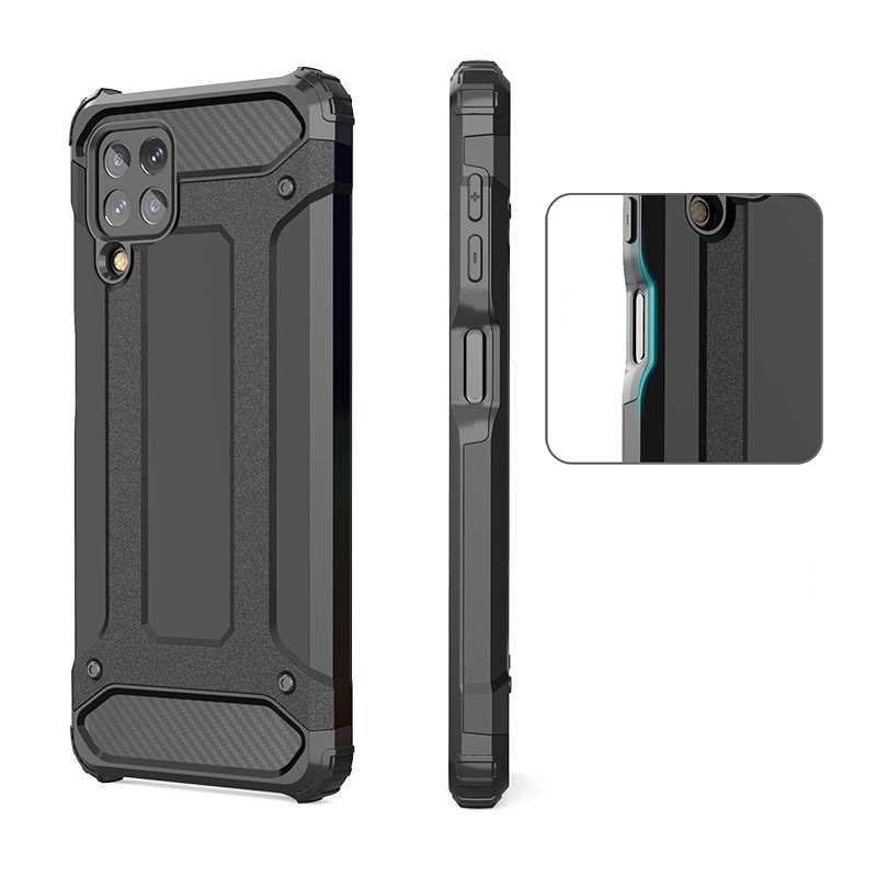 Hybrid Armor Case Tough Rugged Cover for Samsung Galaxy A22 4G blå