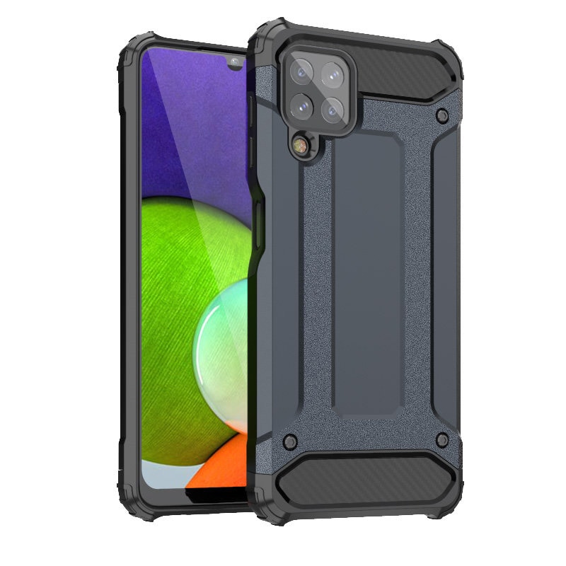 Hybrid Armor Case Tough Rugged Cover for Samsung Galaxy A22 4G blå