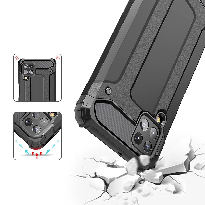 Hybrid Armor-deksel, tøft og robust deksel for Samsung Galaxy A22 4G sølv