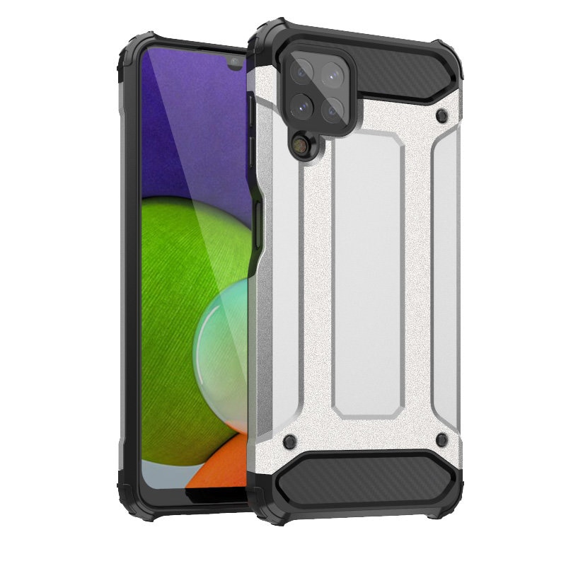 Hybrid Armor-deksel, tøft og robust deksel for Samsung Galaxy A22 4G sølv