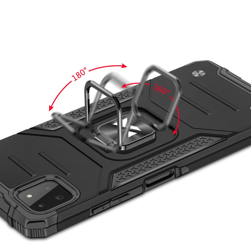 Wozinsky Ring Armor Case Kickstand Tough Rugged Cover for Samsung Galaxy A22 4G sølv