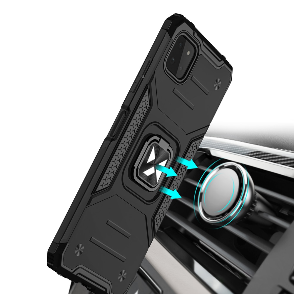 Wozinsky Ring Armor Case Kickstand Tough Rugged Cover for Samsung Galaxy A22 4G sølv