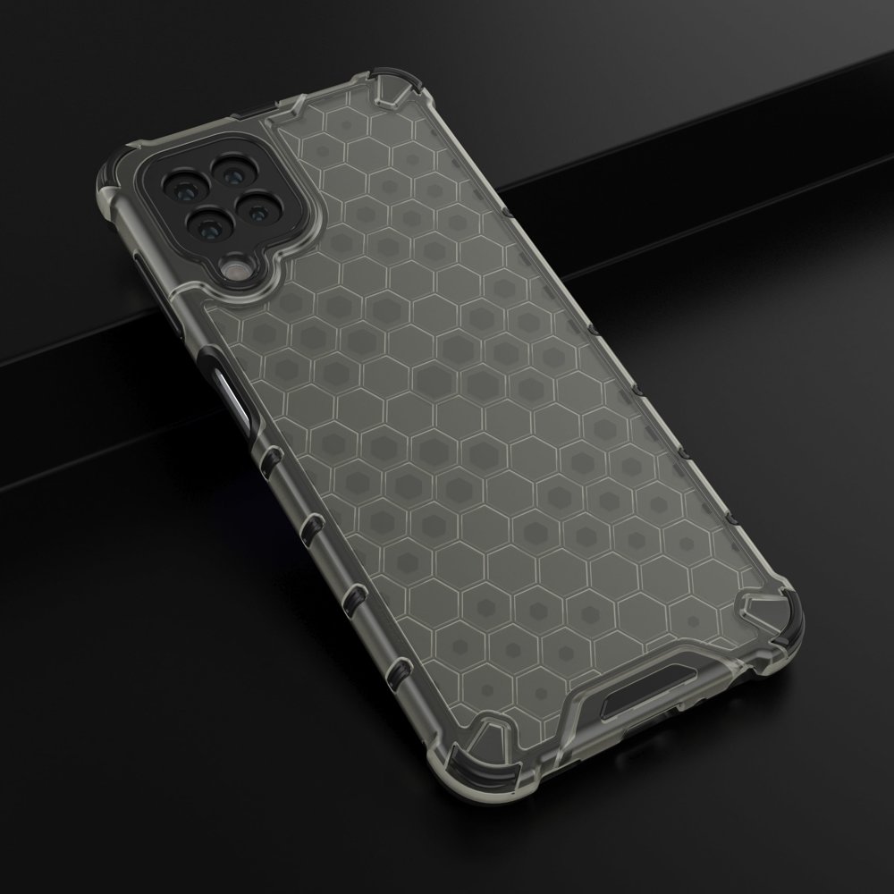 Honeycomb Case pansredeksel med TPU støtfanger for Samsung Galaxy A22 4G svart