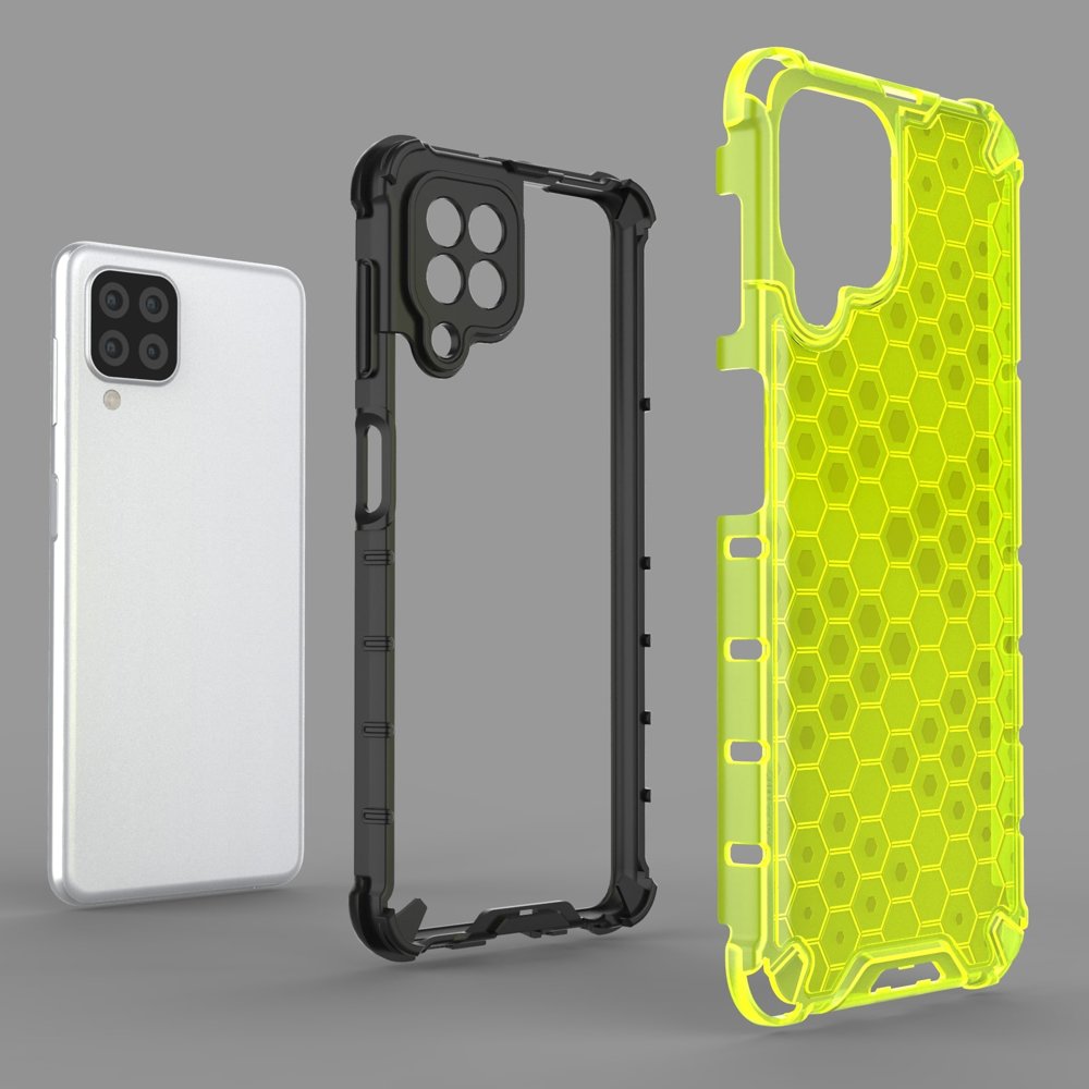 Honeycomb Case pansredeksel med TPU støtfanger for Samsung Galaxy A22 4G rød