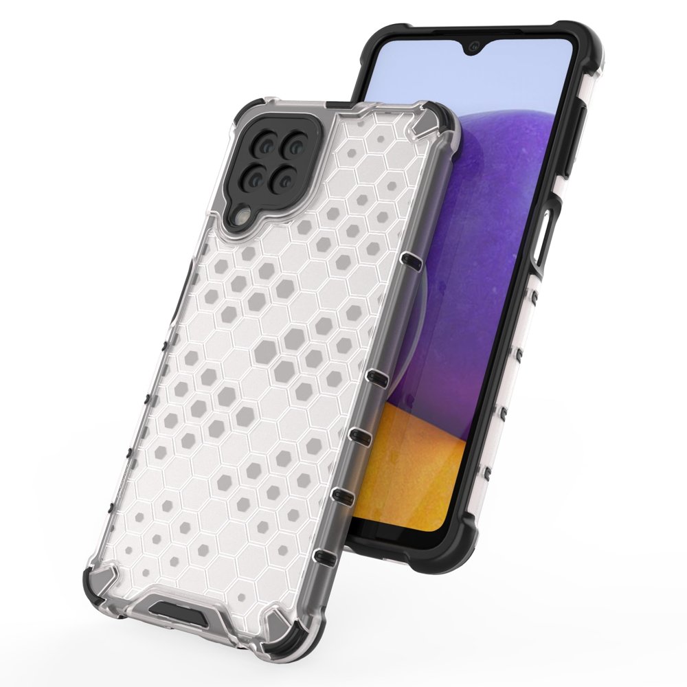 Honeycomb Case pansredeksel med TPU støtfanger for Samsung Galaxy A22 4G rød