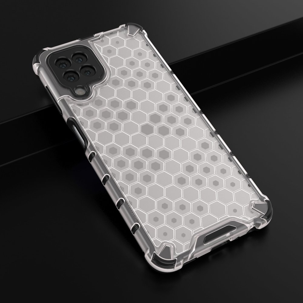 Honeycomb Case pansredeksel med TPU støtfanger for Samsung Galaxy A22 4G gjennomsiktig