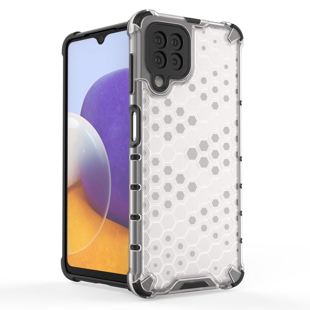 Honeycomb Case pansredeksel med TPU støtfanger for Samsung Galaxy A22 4G gjennomsiktig