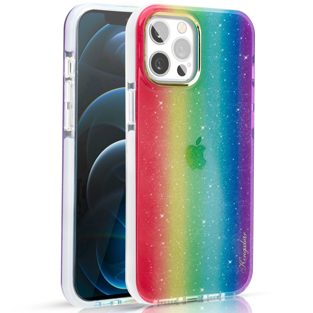 Kingxbar Ombre-etui bakdeksel for iPhone 12 Pro Max flerfarget