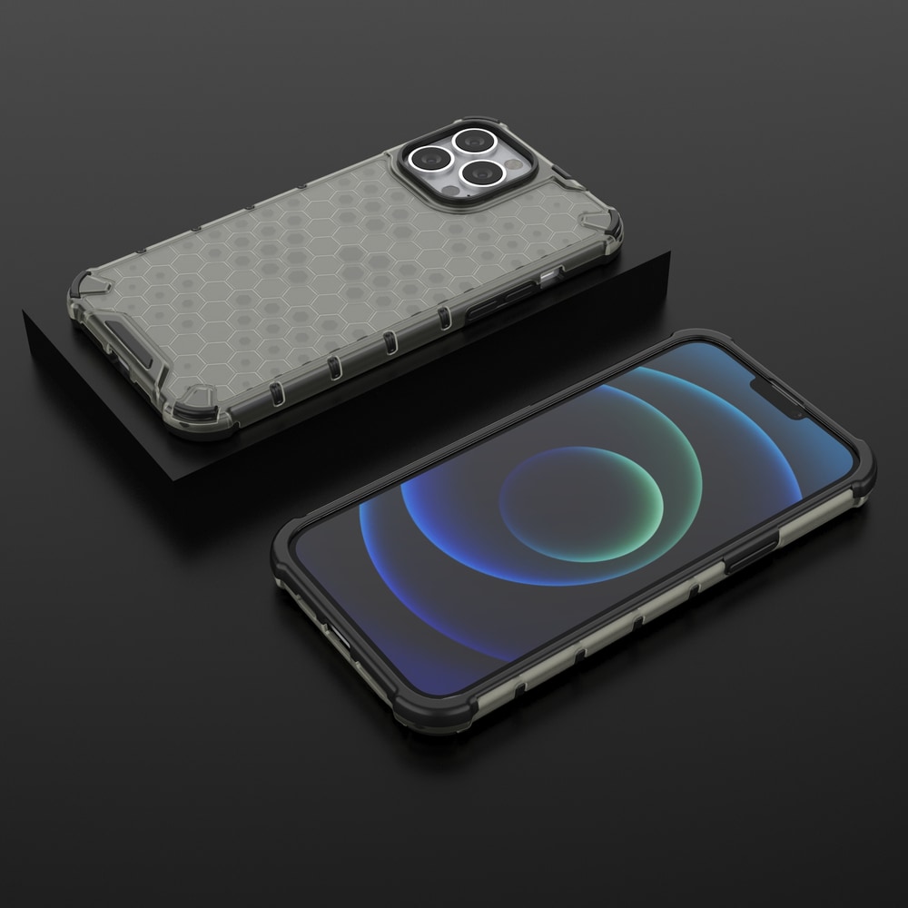 Honeycomb Case pansredeksel med TPU støtfanger for iPhone 13 Pro Max svart