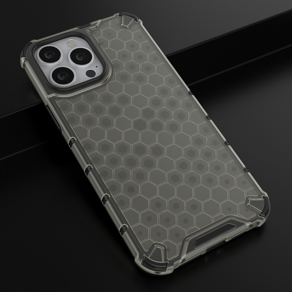 Honeycomb Case pansredeksel med TPU støtfanger for iPhone 13 Pro Max svart