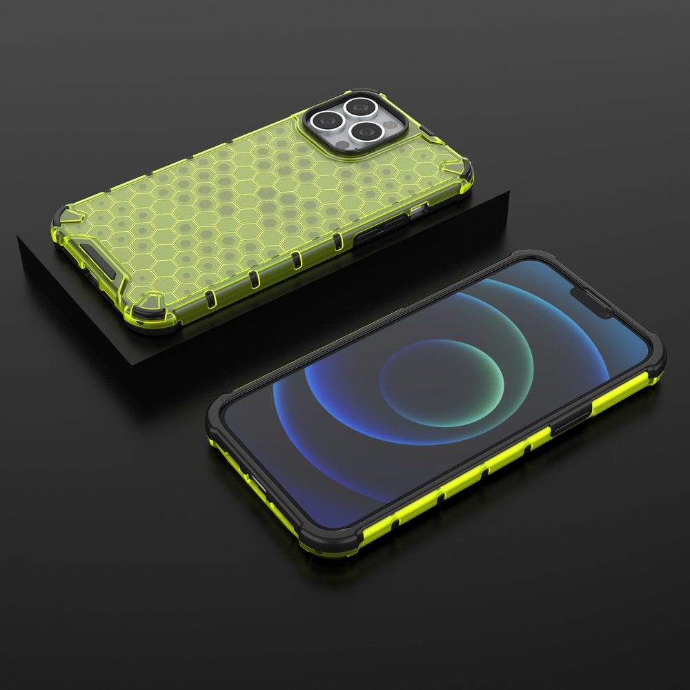 Honeycomb Case pansredeksel med TPU støtfanger for iPhone 13 Pro Max grønn