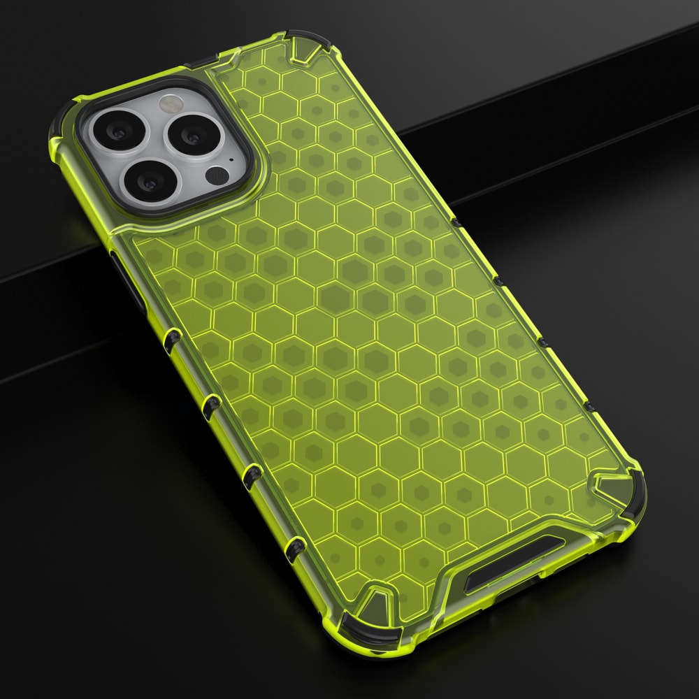 Honeycomb Case pansredeksel med TPU støtfanger for iPhone 13 Pro Max grønn