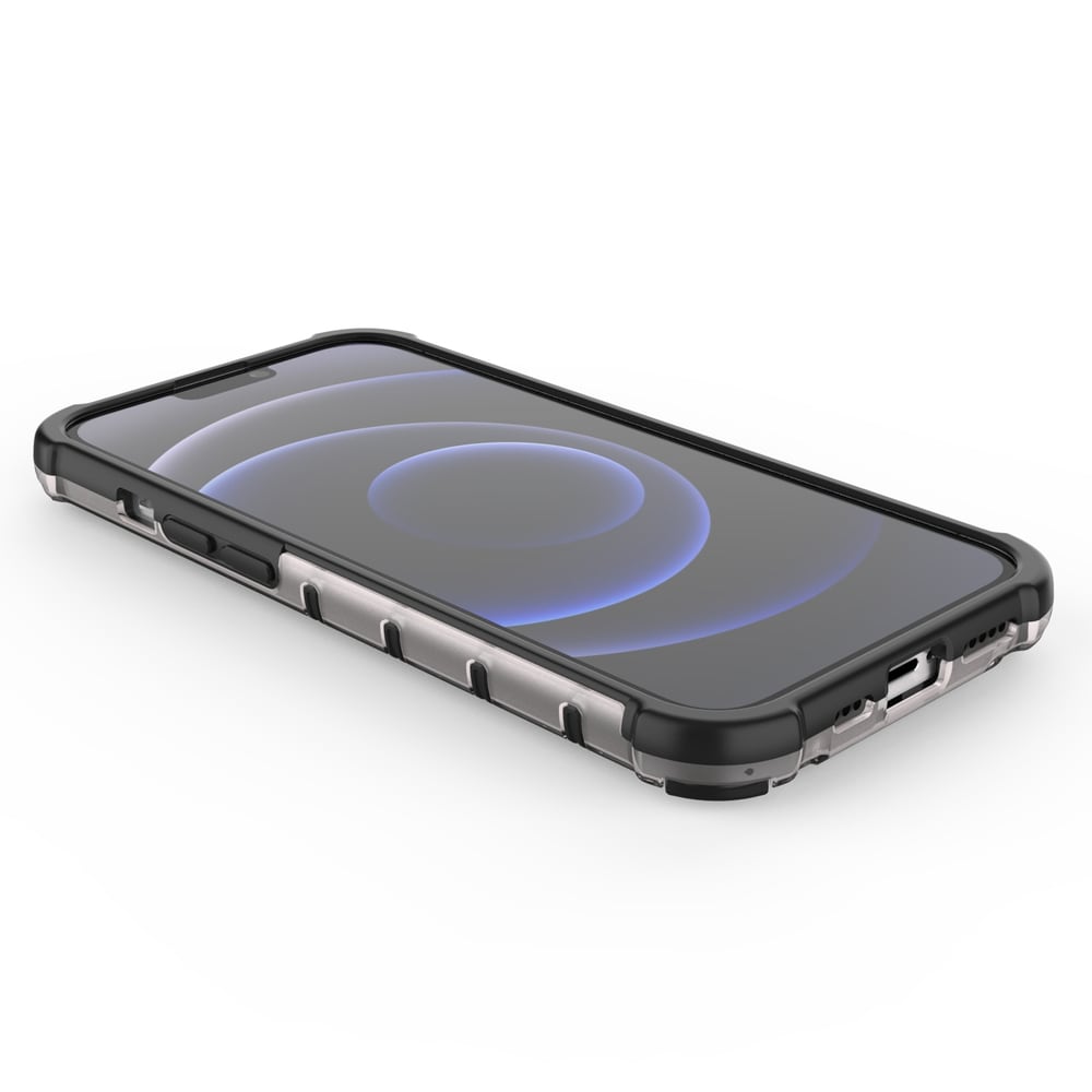 Honeycomb Case pansredeksel med TPU støtfanger for iPhone 13 Pro svart