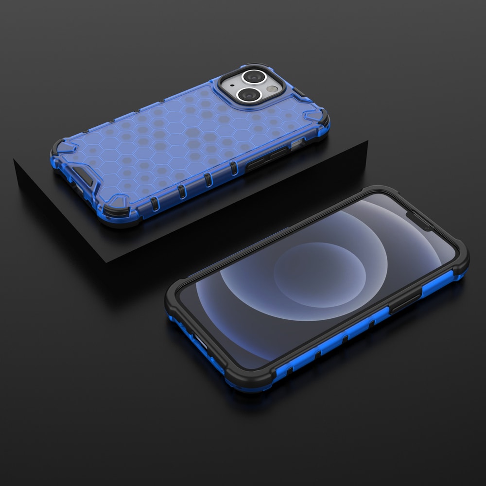 Honeycomb Case pansredeksel med TPU støtfanger for iPhone 13 mini svart