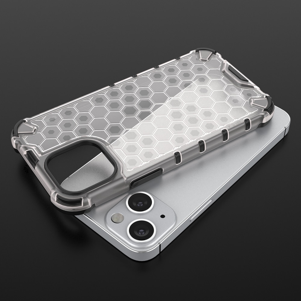 Honeycomb Case pansredeksel med TPU støtfanger for iPhone 13 mini svart