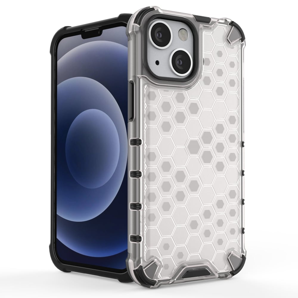 Honeycomb Case pansredeksel med TPU støtfanger for iPhone 13 mini grønn