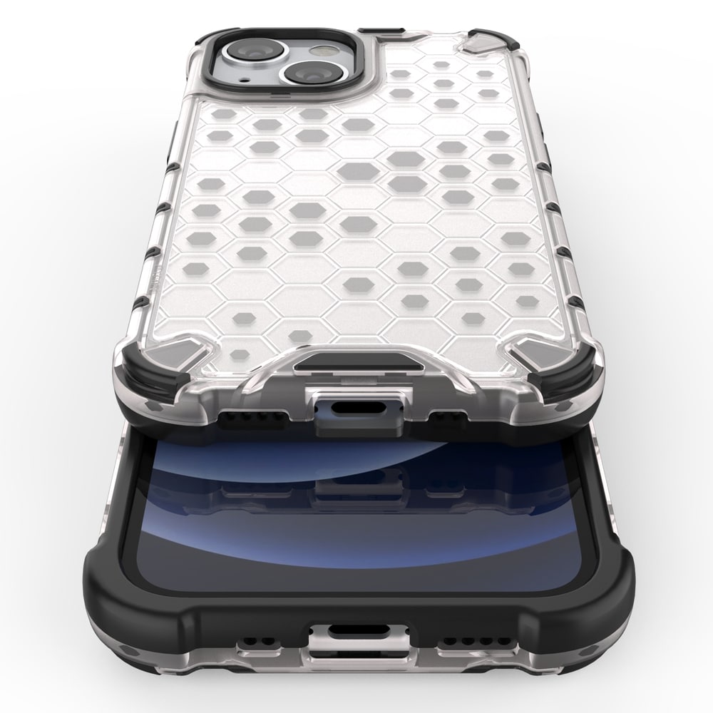 Honeycomb Case pansredeksel med TPU støtfanger for iPhone 13 mini grønn