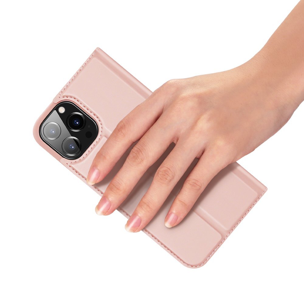 Dux Ducis Skin Pro bokhylleveske for iPhone 13 Pro rosa