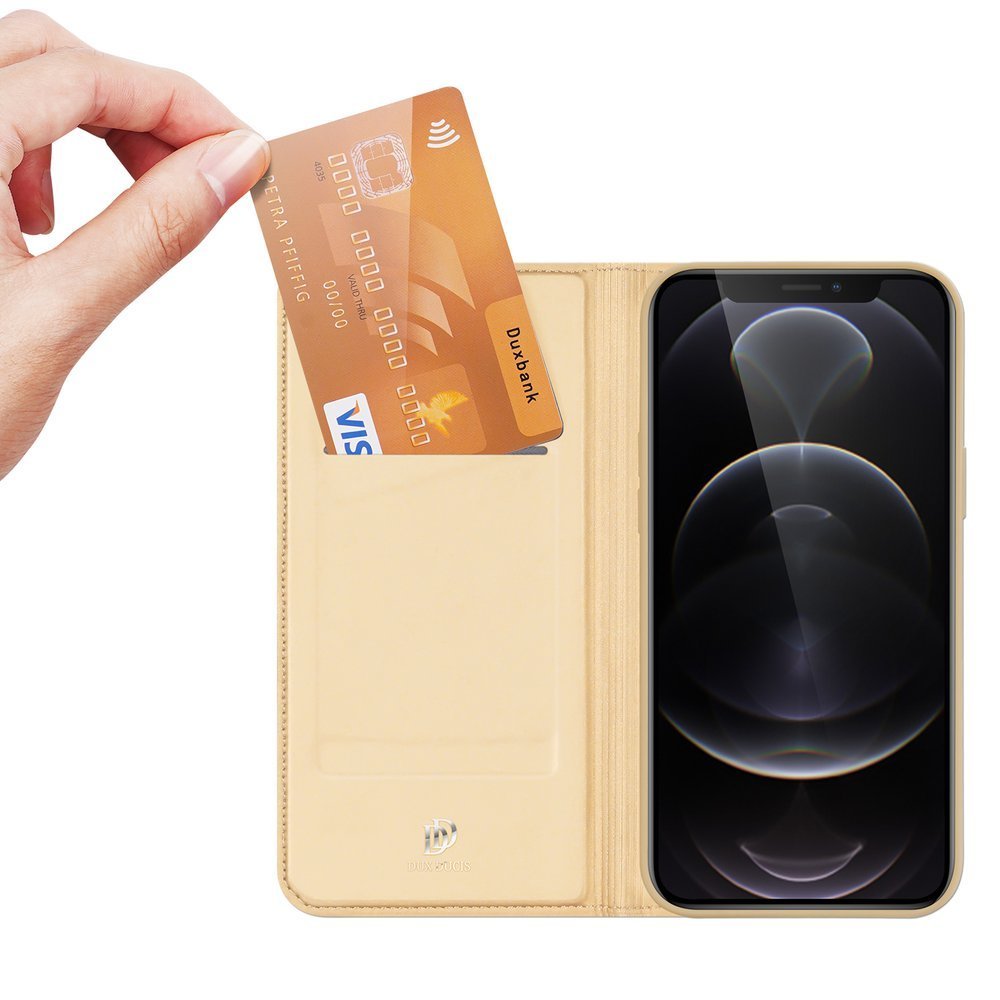Dux Ducis Skin Pro bokhylleveske for iPhone 13 Pro Max Golden