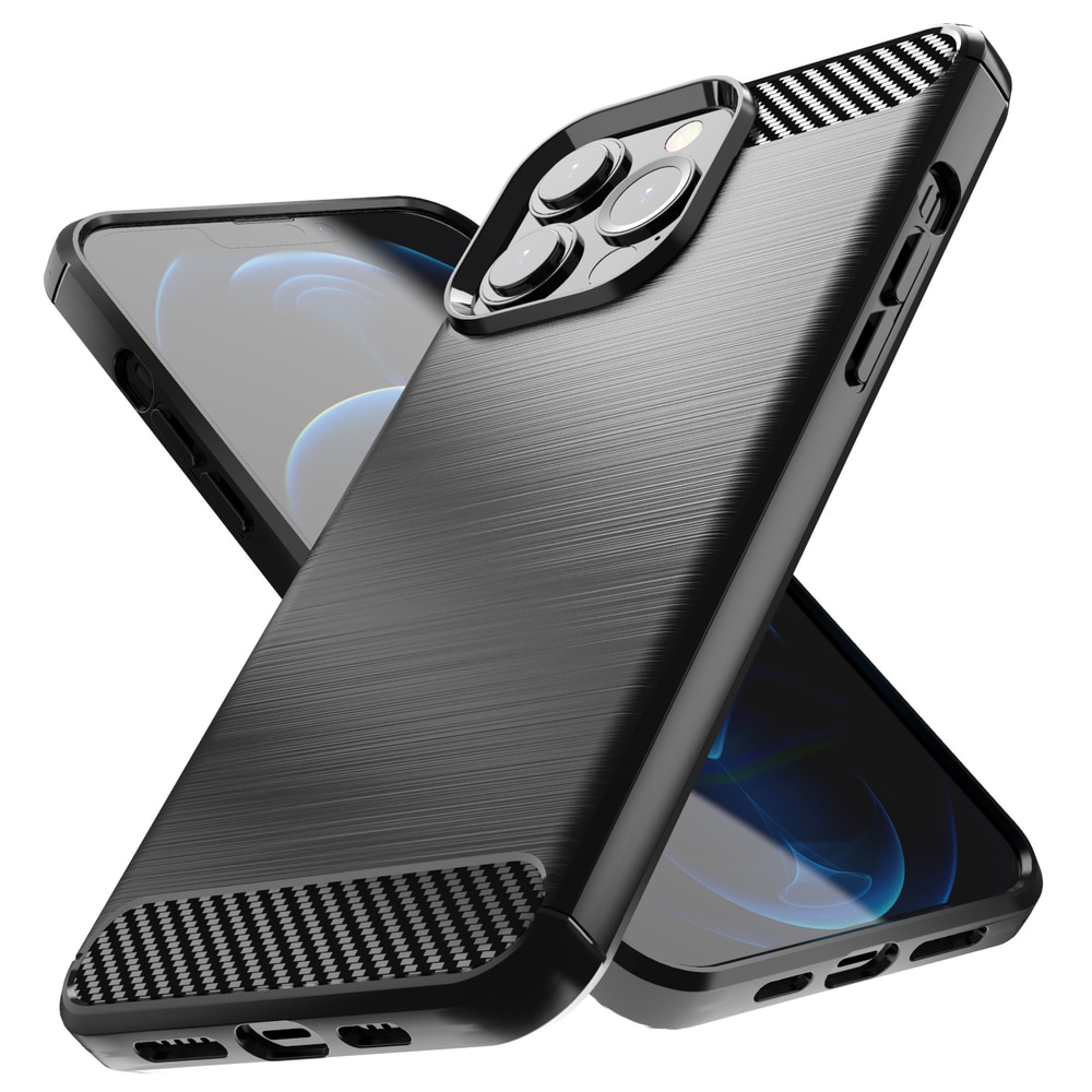 Carbon Case fleksibelt TPU-deksel for iPhone 13 Pro Max svart