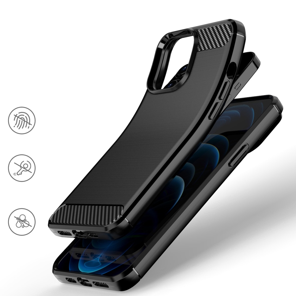 Carbon Case fleksibelt TPU-deksel for iPhone 13 Pro Max svart