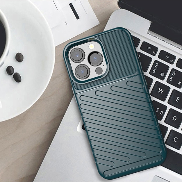 Thunder Case fleksibelt, robust TPU-deksel for iPhone 13 Pro grønn