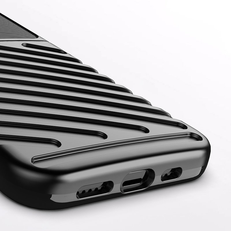 Thunder Case fleksibelt, robust TPU-deksel for iPhone 13 Pro svart