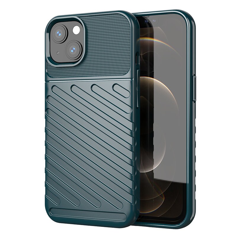 Thunder Case fleksibelt, robust TPU-deksel for iPhone 13 mini grønn