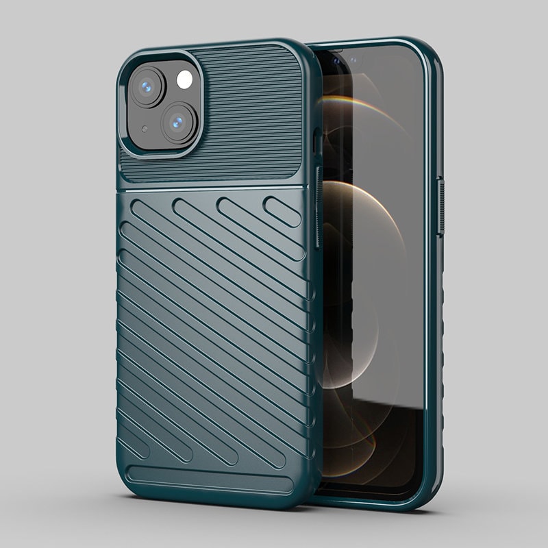 Thunder Case fleksibelt, robust TPU-deksel for iPhone 13 mini grønn