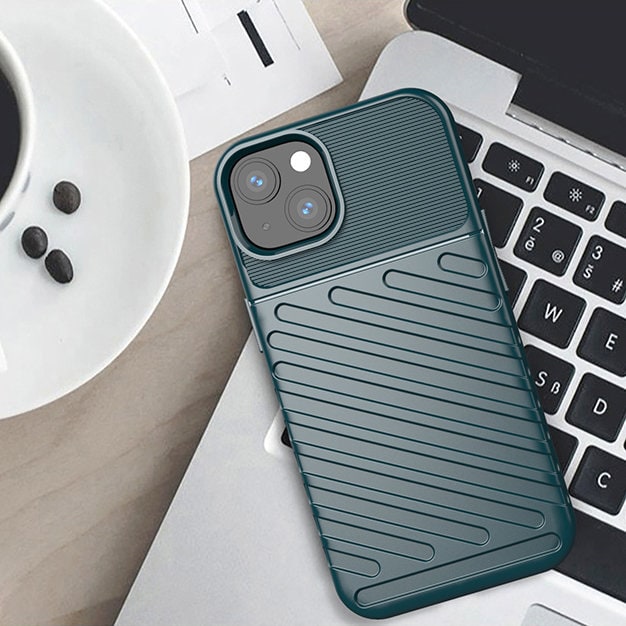 Thunder Case fleksibelt, robust TPU-deksel for iPhone 13 mini grønn