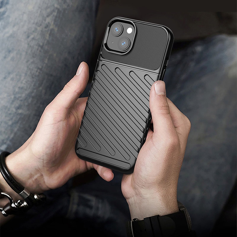 Thunder Case fleksibelt, robust TPU-deksel for iPhone 13 mini grønn