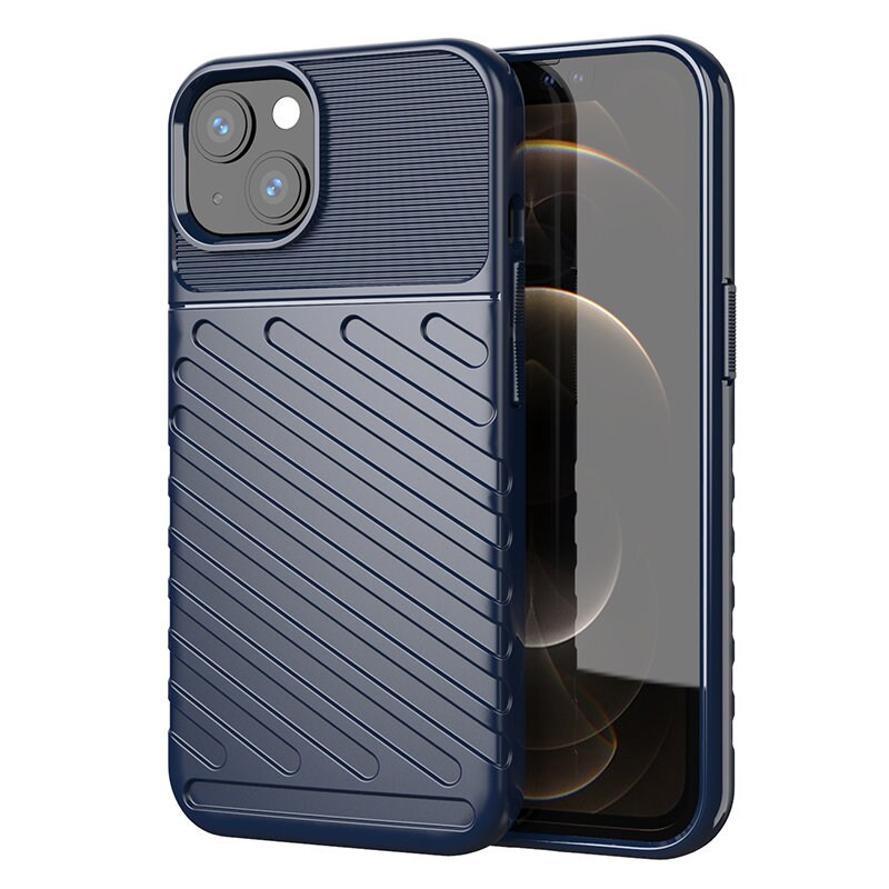 Thunder Case fleksibelt, robust TPU-deksel for iPhone 13 mini blå