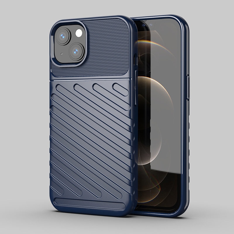 Thunder Case fleksibelt, robust TPU-deksel for iPhone 13 mini blå