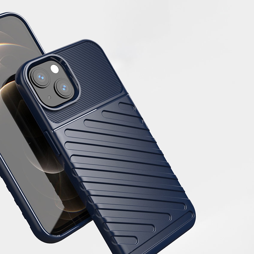 Thunder Case fleksibelt, robust TPU-deksel for iPhone 13 mini blå