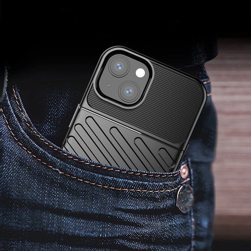 Thunder Case fleksibelt, robust TPU-deksel for iPhone 13 mini blå