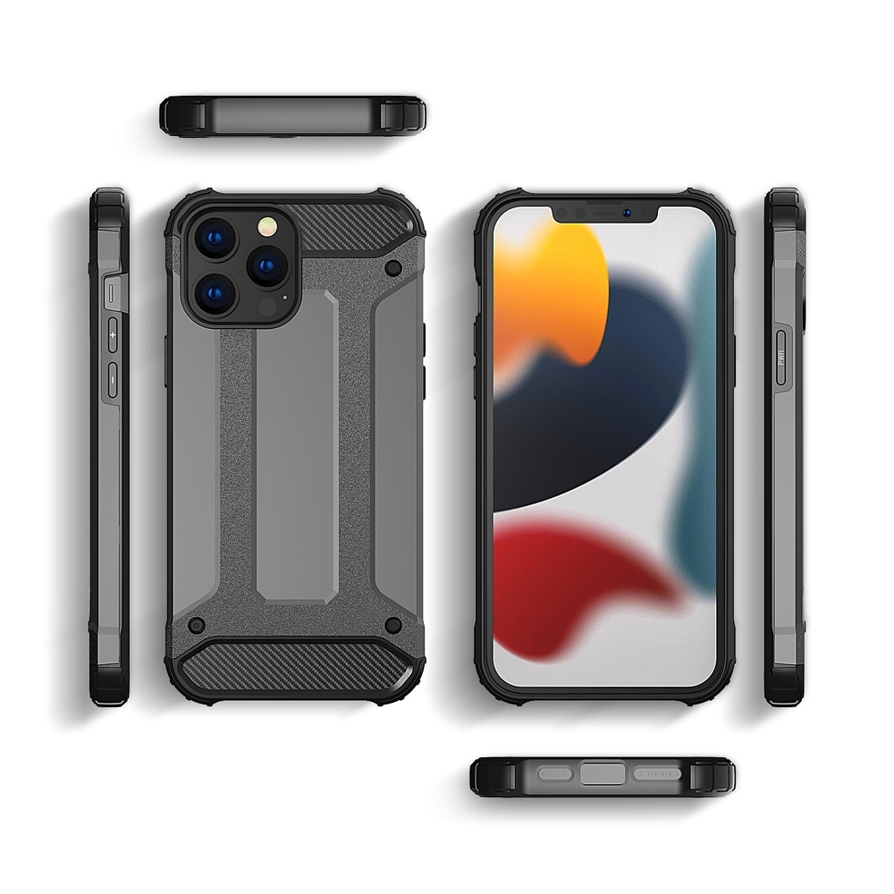 Hybrid Armor Case Tough Rugged Cover for iPhone 13 Pro Max svart