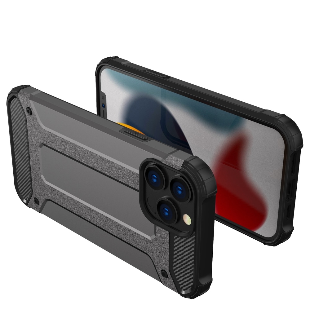 Hybrid Armor Case Tough Rugged Cover for iPhone 13 Pro svart